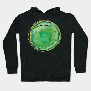 Abstract green watercolor paint illustration texture design Hoodie